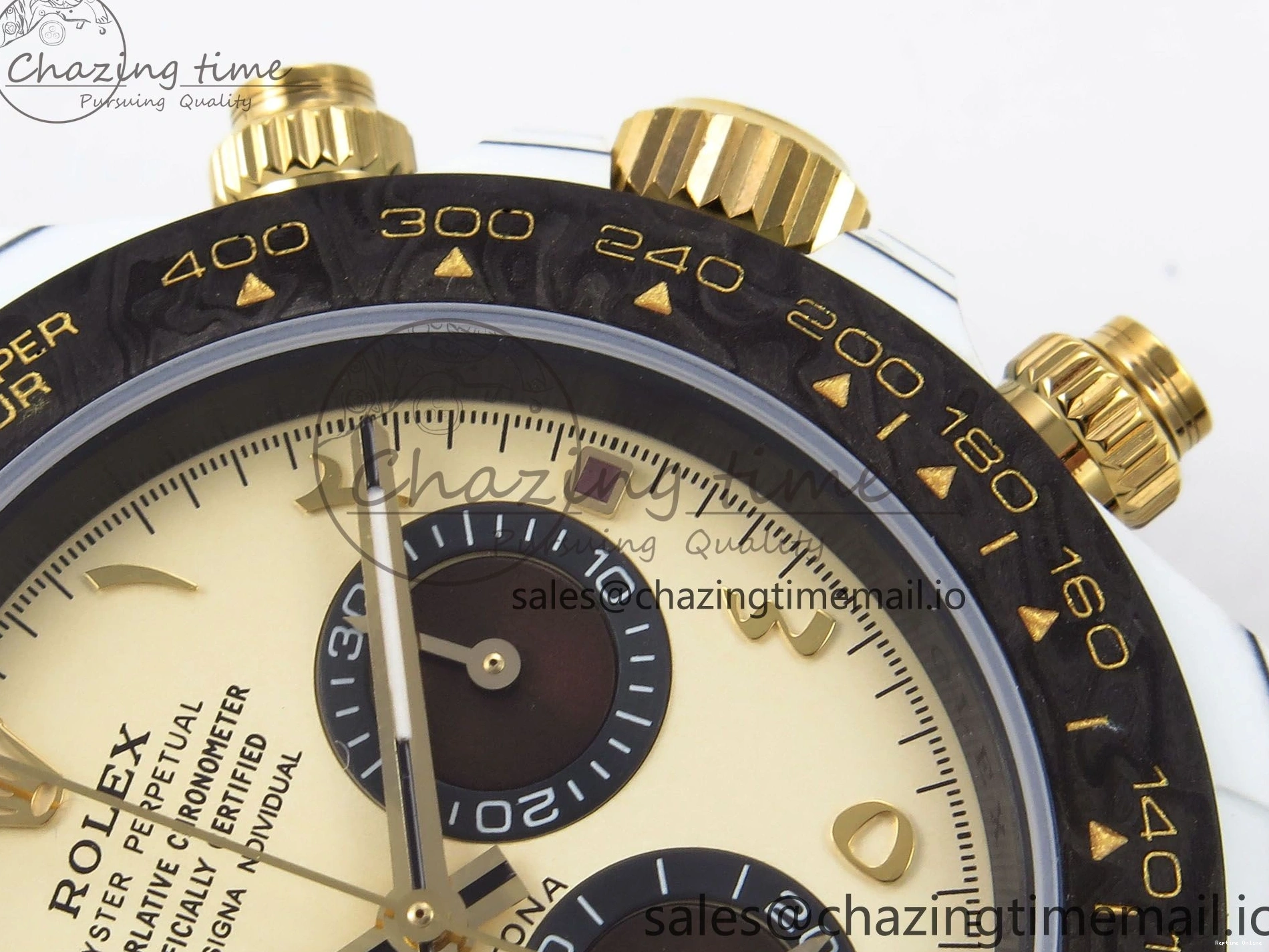 0120 Refined Daytona DIW “DESERT EAGLE”  White Carbon DIWF 1:1 Best Edition Cream Brown Dial on Brown Nylon Strap SH 1074